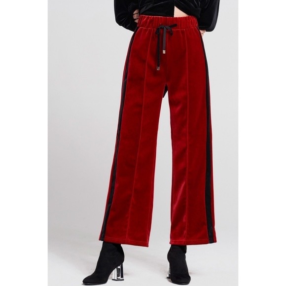 Storets Red Velvet Sideline Pants - Picture 1 of 7
